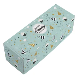 Geschenkbox 'Happy Birthday' lang | 27×9,5×9,5 cm | Geburtstagsverpackung