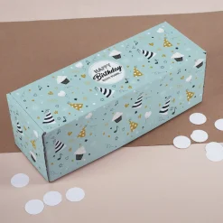 Geschenkbox 'Happy Birthday' lang | 27×9,5×9,5 cm | Geburtstagsverpackung