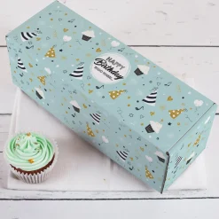 Geschenkbox 'Happy Birthday' lang | 27×9,5×9,5 cm | Geburtstagsverpackung