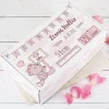 Geschenkbox mit Teddy in rosa zur Geburt