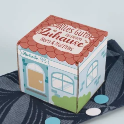 Geschenkbox zum Einzug oder Hausbau | Personalisiert mit Namen, Adresse & Wunschtext