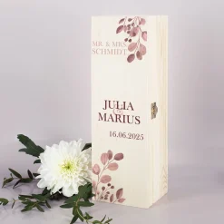 Geschenkbox zur Hochzeit mit Blumenmotiv