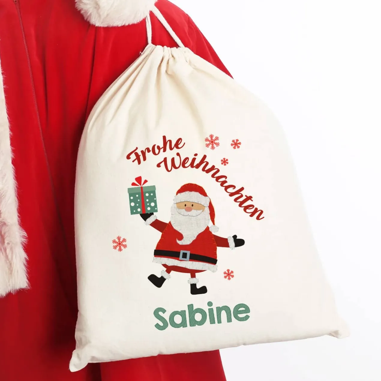 Geschenkesack zu Weihnachten mit Wunschname