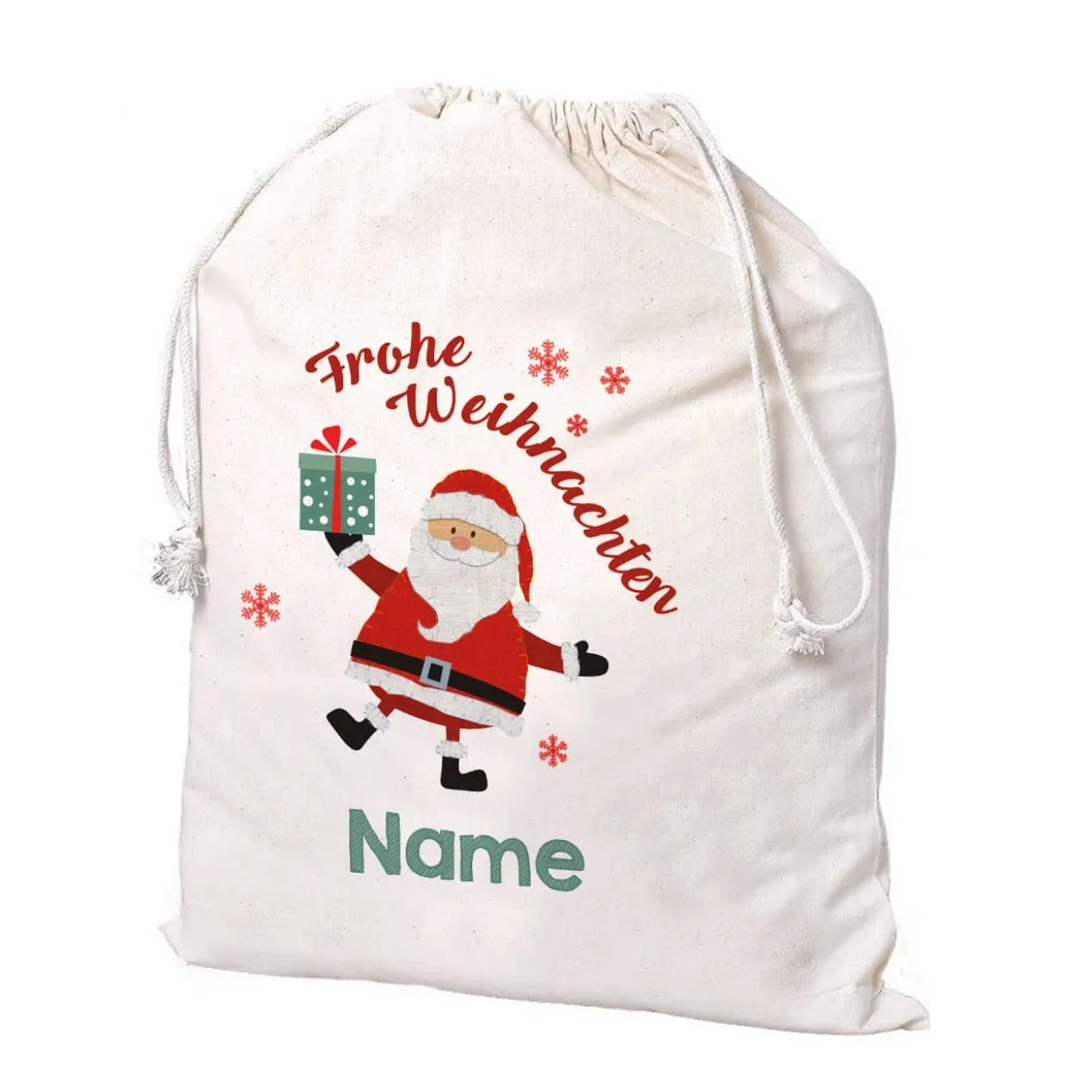 Geschenkesack zu Weihnachten mit Wunschname