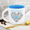 Geschenk für Papas - großer Kaffeepott mit Herz und Wunschtext zum Geburtstag oder Vatertag