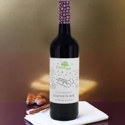 Geschenkkorb - Christbaumkugeln - mit Glühwein, Stollen und graviertem Glas