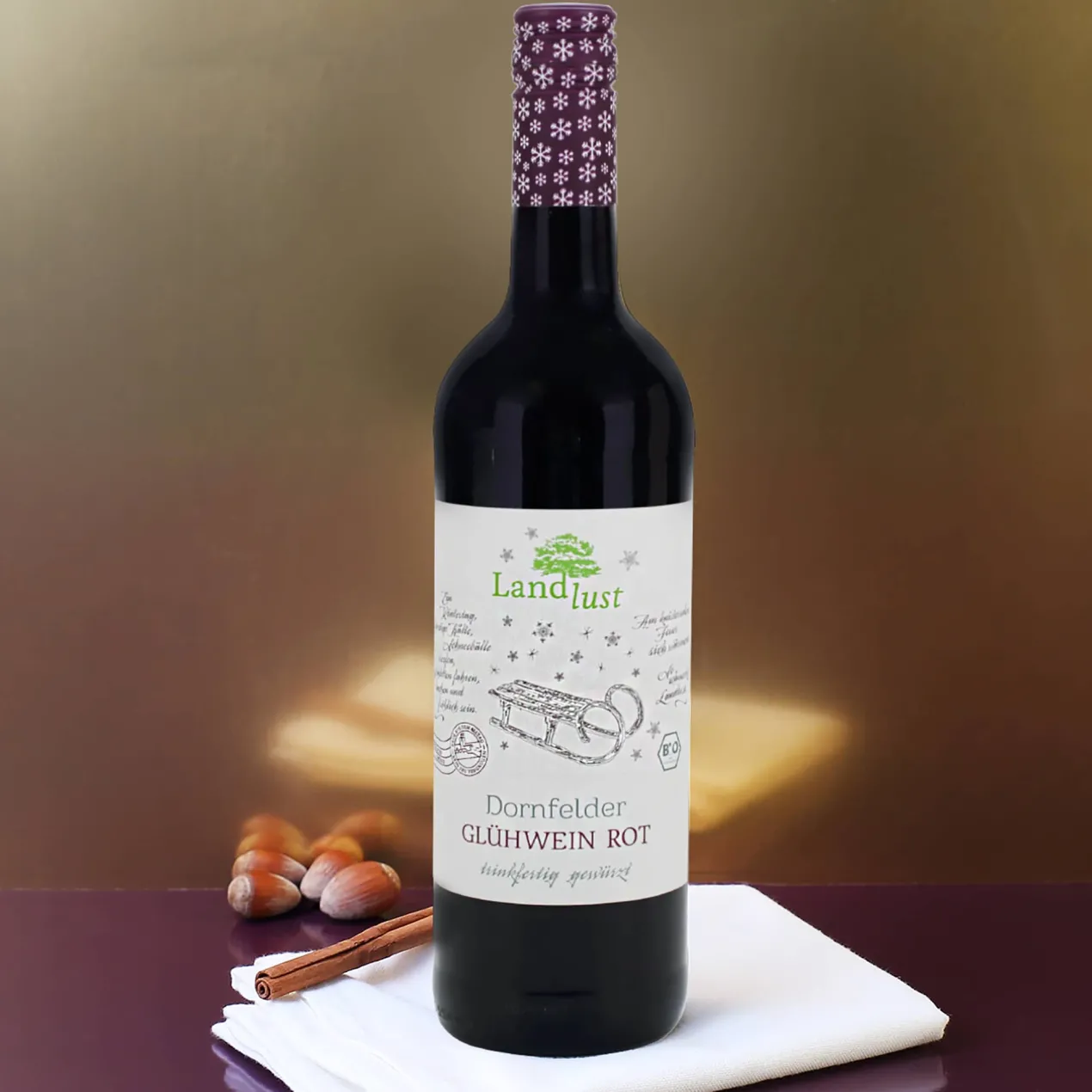 Geschenkkorb - Christbaumkugeln - mit Glühwein, Stollen und graviertem Glas