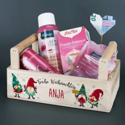 Geschenkkorb - Du bist mir wichtelig - mit Inhalt Namensaufdruck