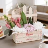 Geschenkkorb & Pflanzkorb mit Zaun zum Muttertag personalisiert mit Name & Text | Dankeschön Geschenk