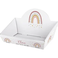 Geschenkkorb - Regenbogen - zur Geburt in rosa oder blau, wahlweise mit Füllung