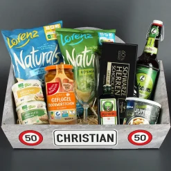 Geschenkkorb zum Geburtstag - Verkehrszeichen - mit verschiedenen Füllungen