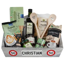 Geschenkkorb zum Geburtstag - Verkehrszeichen - mit verschiedenen Füllungen