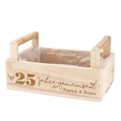 Geschenkkorb zum Hochzeitstag mit Ihren Wunschnamen graviert