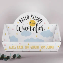 Geschenkkorb zur Geburt - Hallo kleines Wunder - zum befüllen