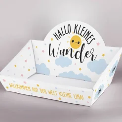 Geschenkkorb zur Geburt - Hallo kleines Wunder - zum befüllen