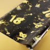 Geschenkpapier zum 18. Geburtstag schwarz/gold