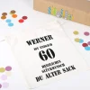 Geschenksack mit Zuziehband zum 60. Geburtstag