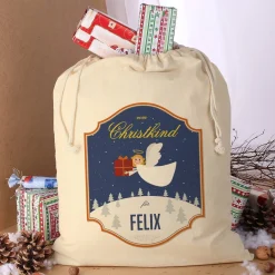 Geschenksack vom Christkind mit Ihrem Wunschnamen bedruckt