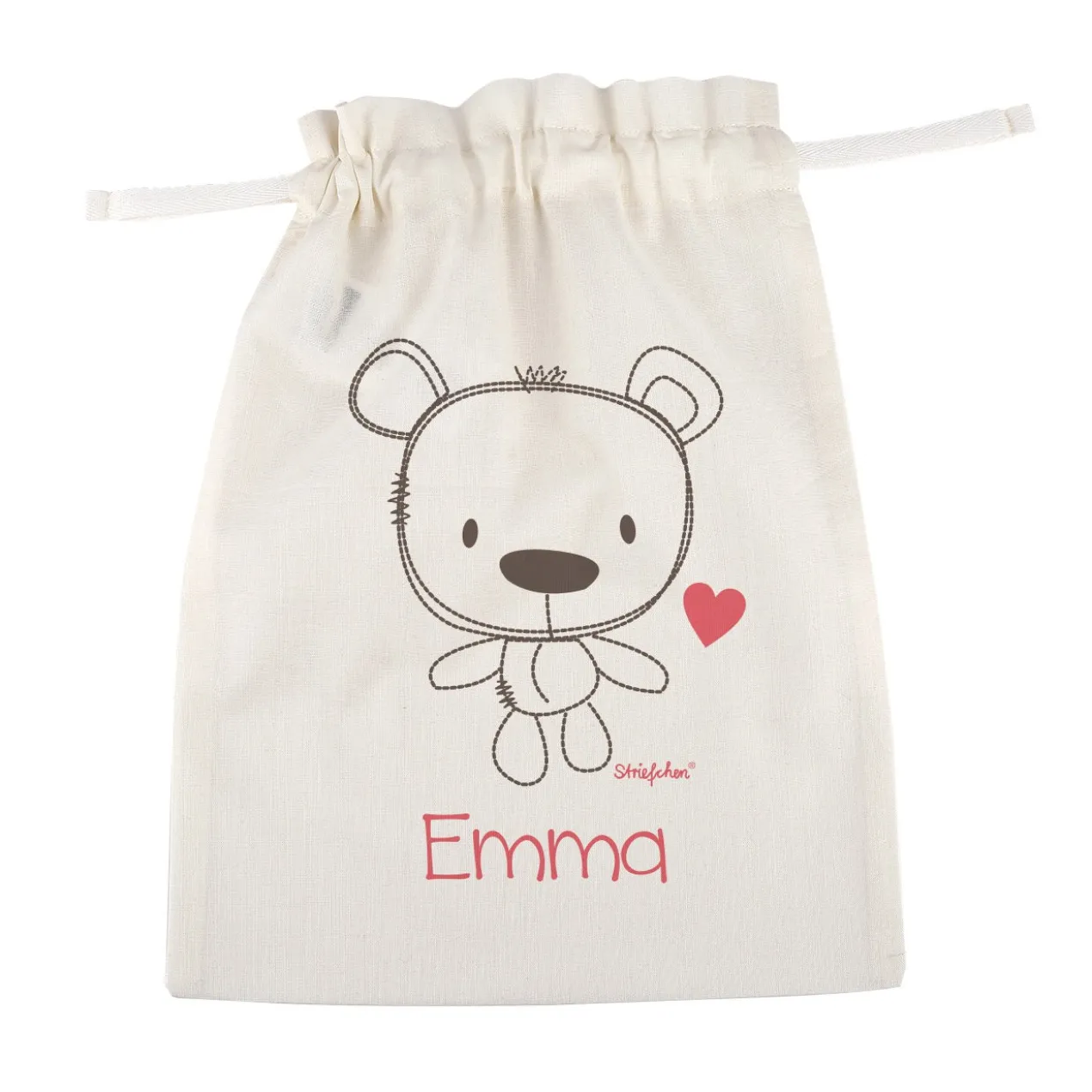 Geschenksäckchen zur Geburt für Mädchen mit Teddymotiv