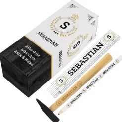 Geschenkset für Handwerker mit Hammer, Zollstock, Bleistift und persönlicher Verpackung