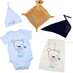 Geschenkset für Jungs zur Geburt mit Teddymotiv