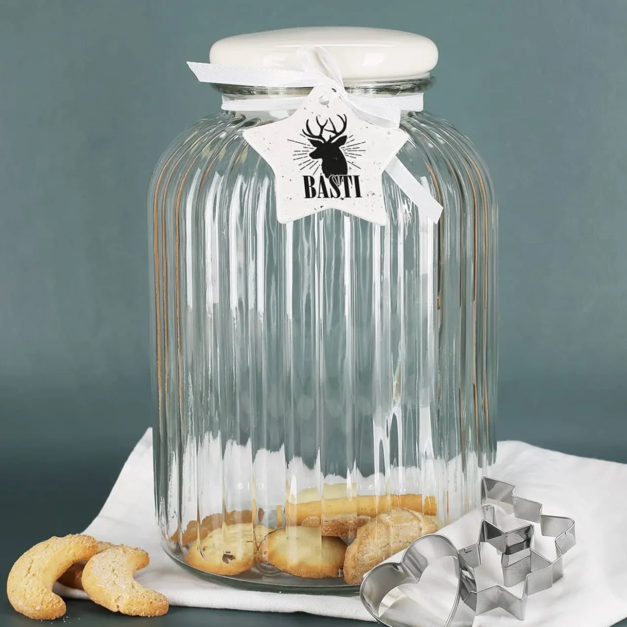 Geschenkset für Männer zu Weihnachten - Espresso, Schokolade und Nüsse in XL Glasdose