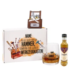 Geschenkset personalisert für Männer mit Glenfiddich, Whiskyglas, Lindorkugeln & passender Verpackung
