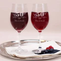 Geschenkset zum Hochzeitstag mit Namen, Wunschtext; Jubiläum