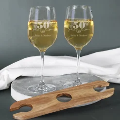Geschenkset zum Hochzeitstag mit Namen, Wunschtext; Jubiläum