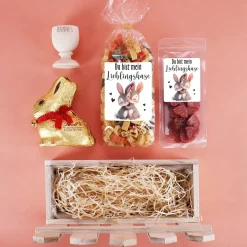Geschenkset zu Ostern - Du bist mein Lieblingshase - mit leckerem Inhalt
