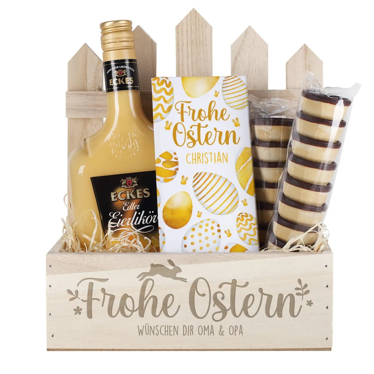 Geschenkset zu Ostern mit Eckes Eierlikör und Schokolade