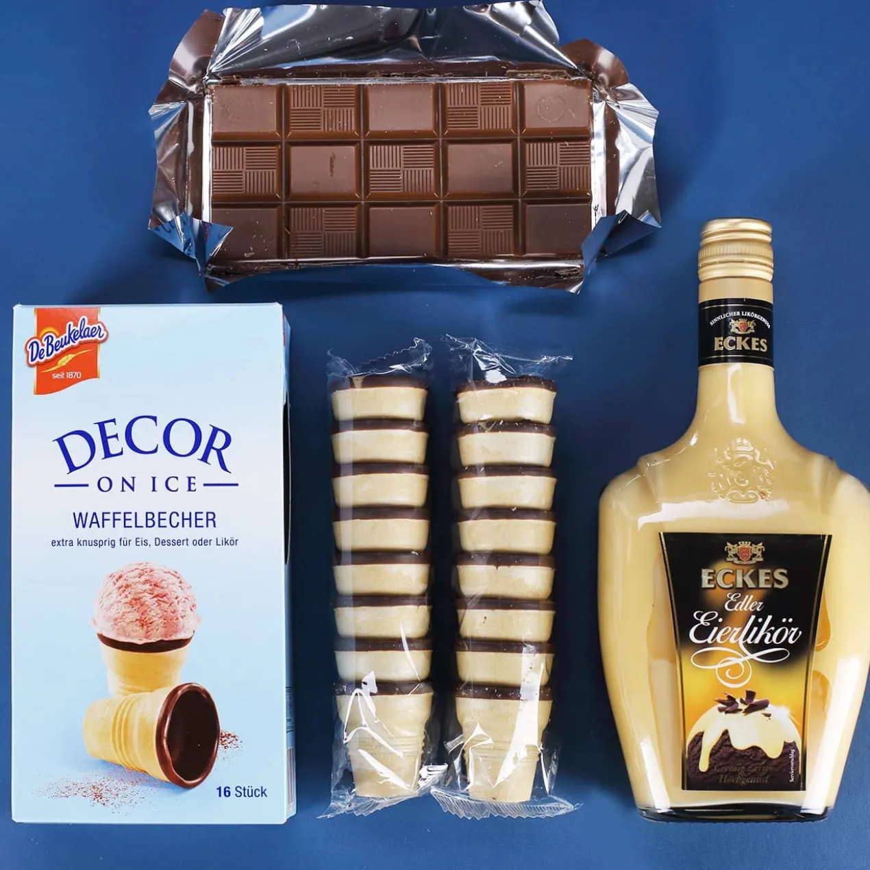 Geschenkset zu Ostern mit Eckes Eierlikör und Schokolade