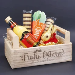 Geschenkset zu Ostern mit Eierlikör, Lindt Hase und Möhre