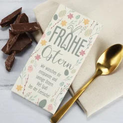 Geschenkset zu Ostern mit personalisierter Tasse, Schokolade & Jute-Geschenktüte im Oster-Design