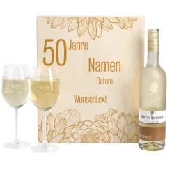 Geschenkset zur Goldenen Hochzeit mit Maybach Weißwein