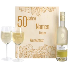 Geschenkset zur Goldenen Hochzeit mit Maybach Weißwein