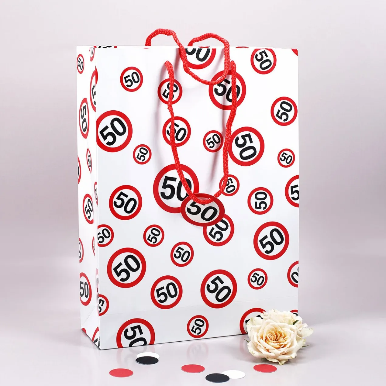Geschenk-Tasche Verkehrszeichen 50
