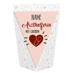 Geschenktüte für Arzthelferin - Dankeschön gefüllt mit Schokolade, Bonbons oder ohne Füllung