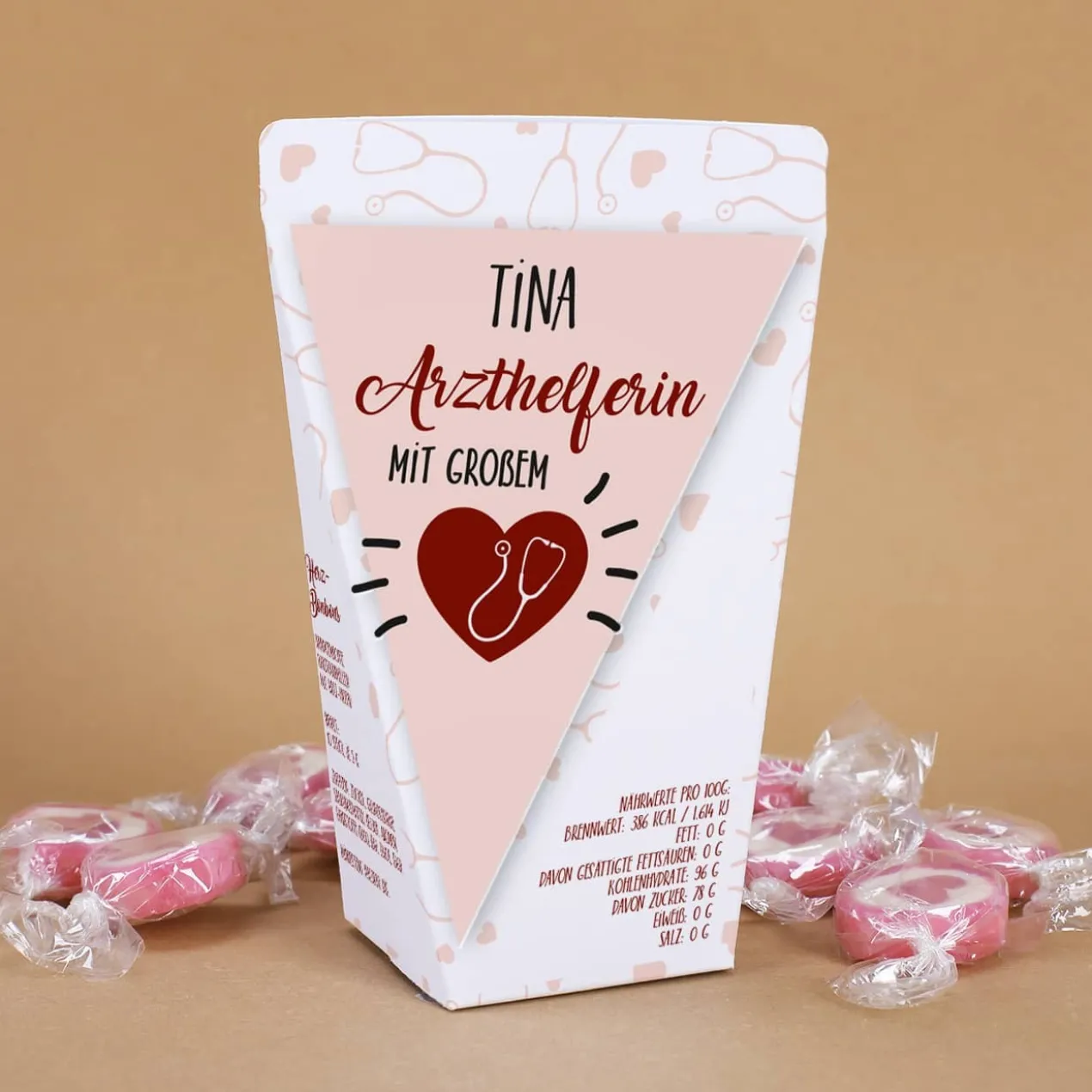 Geschenktüte für Arzthelferin - Dankeschön gefüllt mit Schokolade, Bonbons oder ohne Füllung