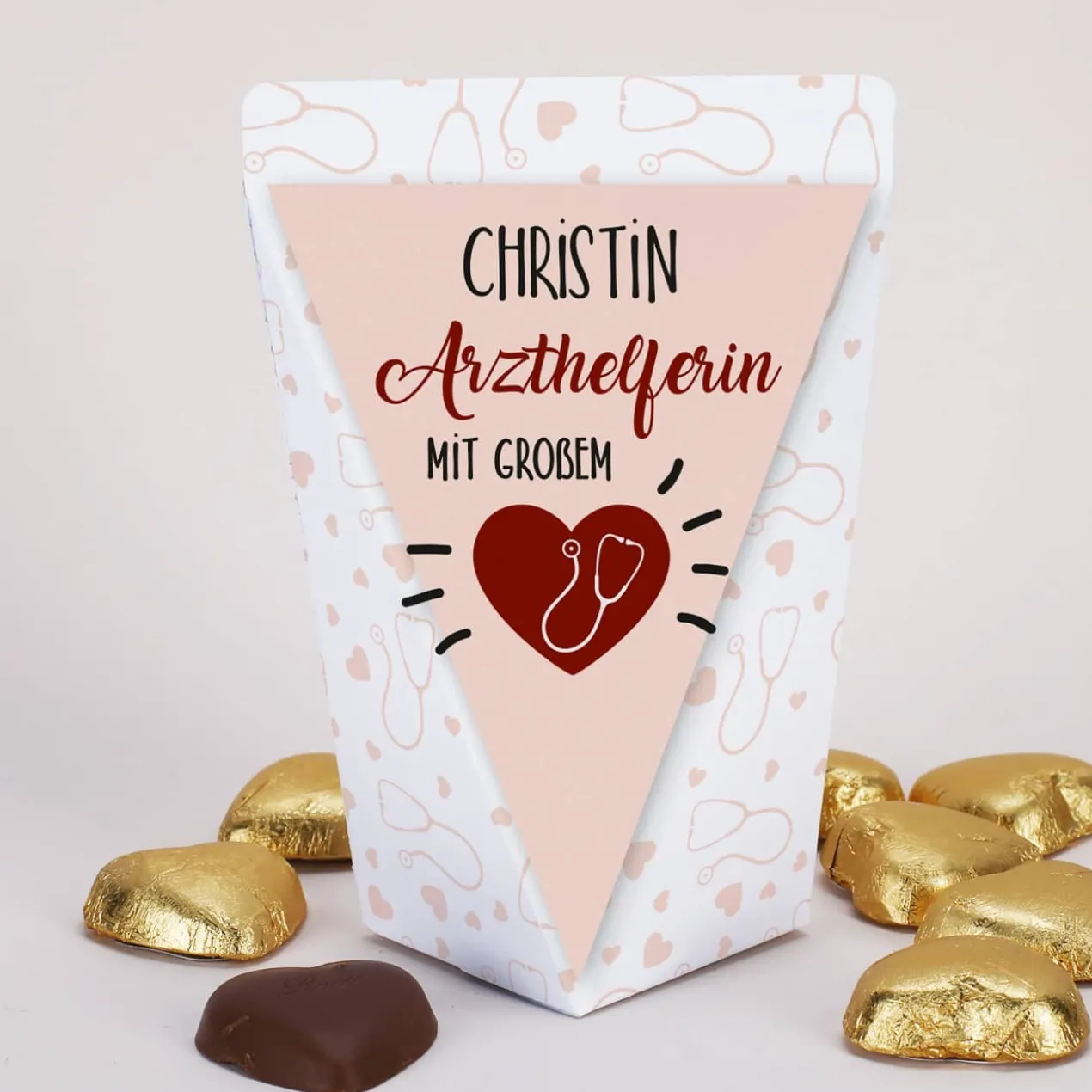 Geschenktüte für Arzthelferin - Dankeschön gefüllt mit Schokolade, Bonbons oder ohne Füllung