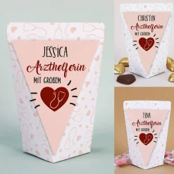 Geschenktüte für Arzthelferin - Dankeschön gefüllt mit Schokolade, Bonbons oder ohne Füllung