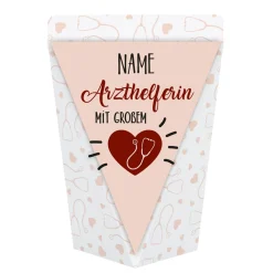 Geschenktüte für Arzthelferin - Dankeschön gefüllt mit Schokolade, Bonbons oder ohne Füllung