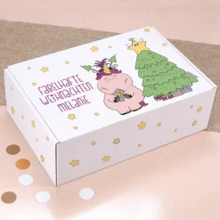Geschenkverpackung mit Knuddelhorn und Ihrem Namen
