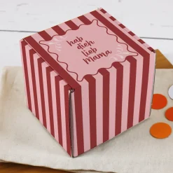 Geschenkverpackung zum Muttertag mit Spruch - hab dich lieb Mama | Box für Tassen & kleine Geschenke