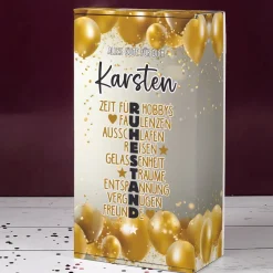 Geschenkverpackung zum Ruhestand mit Name personalisiert