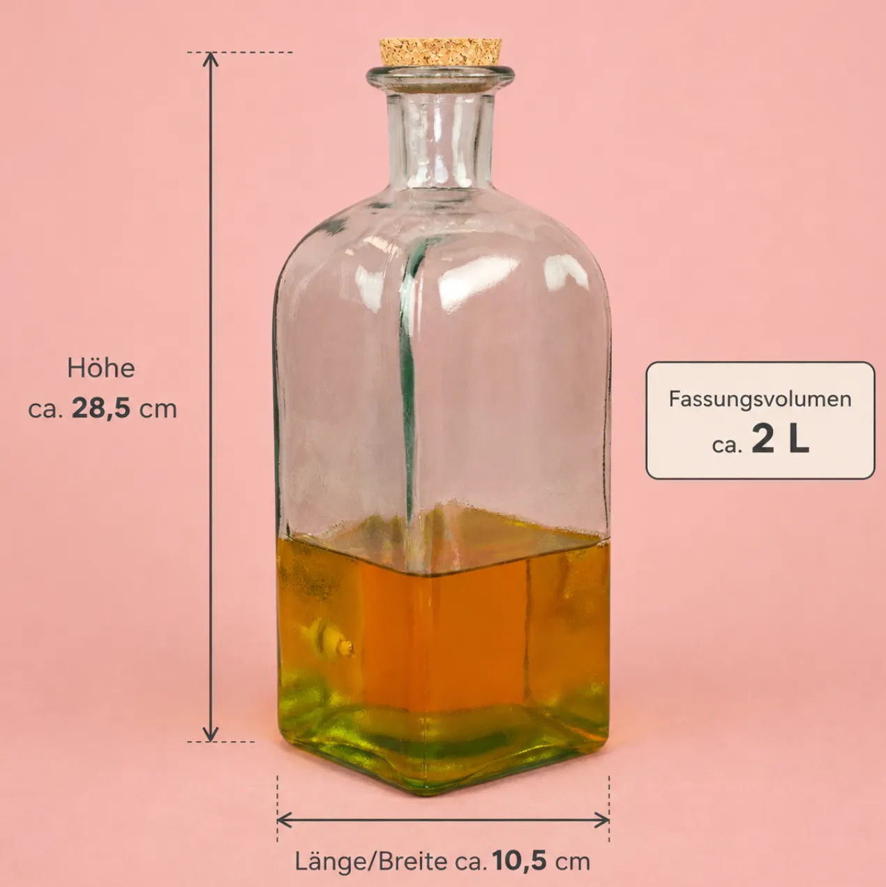 Getränkespender aus Glas mit Zapfhahn und Holy Aperoli Motiv für Cocktails, Grillen & Garten Party