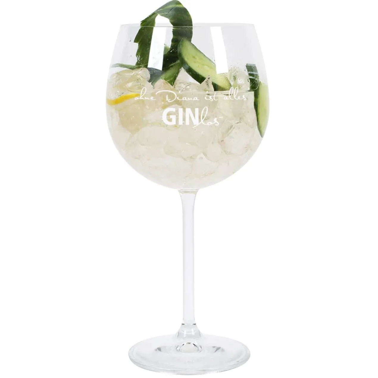 Gin-Glas mit Gravur ohne dich ist alles GINlos mit Wunschname