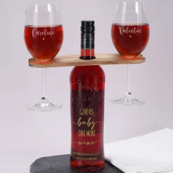 Give us Baby one more wine - personalisiertes Weinset mit Gravur