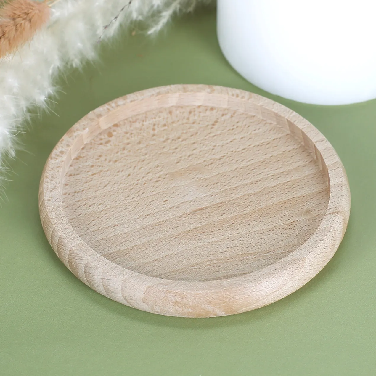 Glasabdeckung als Gastgeschenk zur Hochzeit - Eukalyptus - mit Namen und Datum