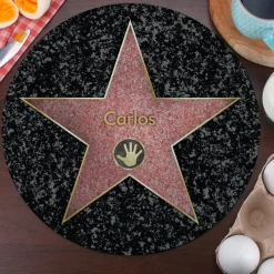 Glasbrettchen mit eigenem Walk of Fame Stern
